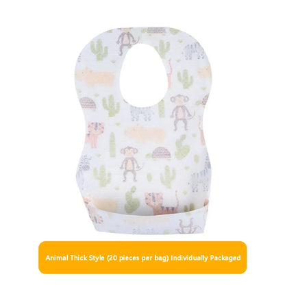 Disposable Baby Bibs Waterproof No-Wash Feeding Bibs for Toddlers