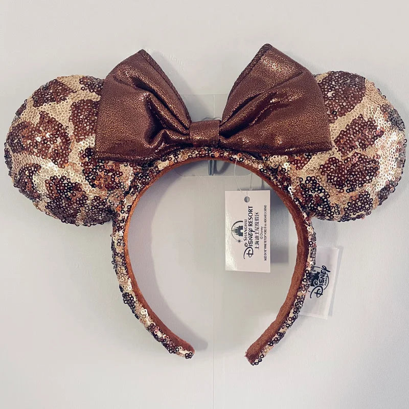 Disney Princess Minnie Ears Headband – Sequin Bow Hair Hoop