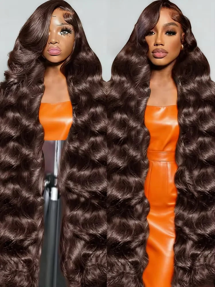 Chocolate Brown Body Wave 13x4 HD Lace Front Human Hair Wig