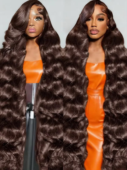 Chocolate Brown Body Wave 13x4 HD Lace Front Human Hair Wig
