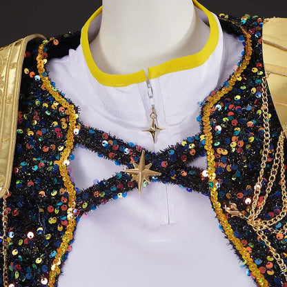 Girls Halloween Cosplay Costume Set with Gold Accessories