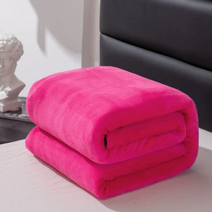 Plush Fleece Blanket – Thick Soft Solid Color, 13 Colors & 6 Sizes