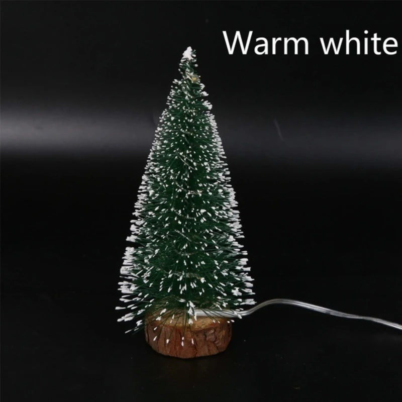 Mini LED Christmas Tree – Tabletop Artificial Snow Frost Decoration
