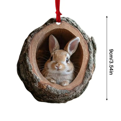 Christmas Animal Acrylic Ornament – Cute Tree Hanging Pendant
