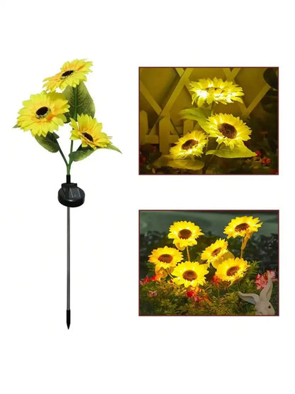 Solar Sunflower Garden Stake Lights Outdoor Waterproof LED Lawn Lamp