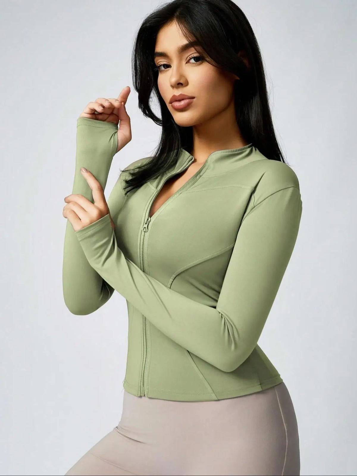 Women's Slim Fit Full-Zip Athletic Jacket – Quick Dry
