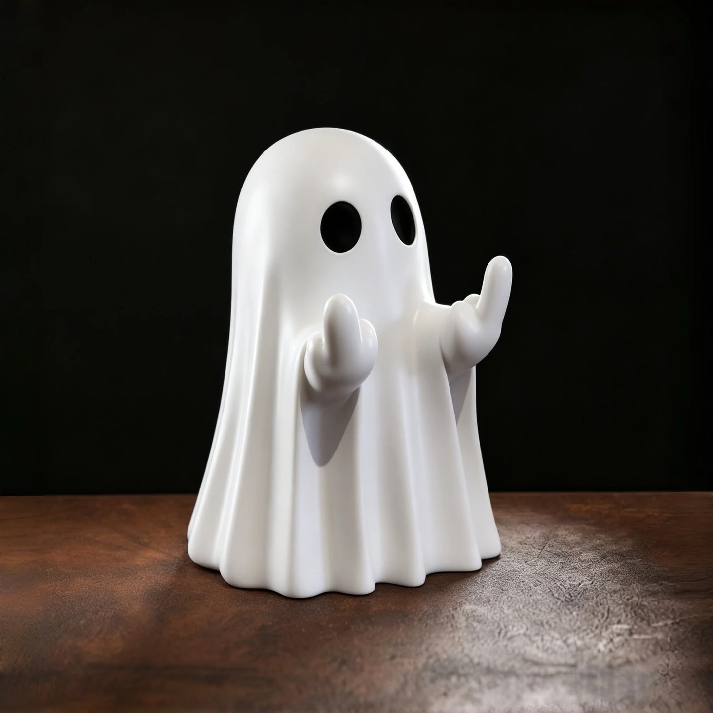 Halloween Ghost Statue – Funny Middle Finger Ghost Figurine Decor