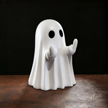 Halloween Ghost Statue – Funny Middle Finger Ghost Figurine Decor