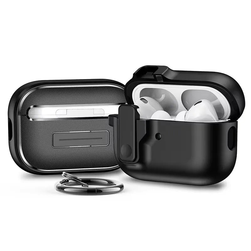 AirPods Case with Auto Lock, Kickstand & Keychain Ring – Protective Cover
