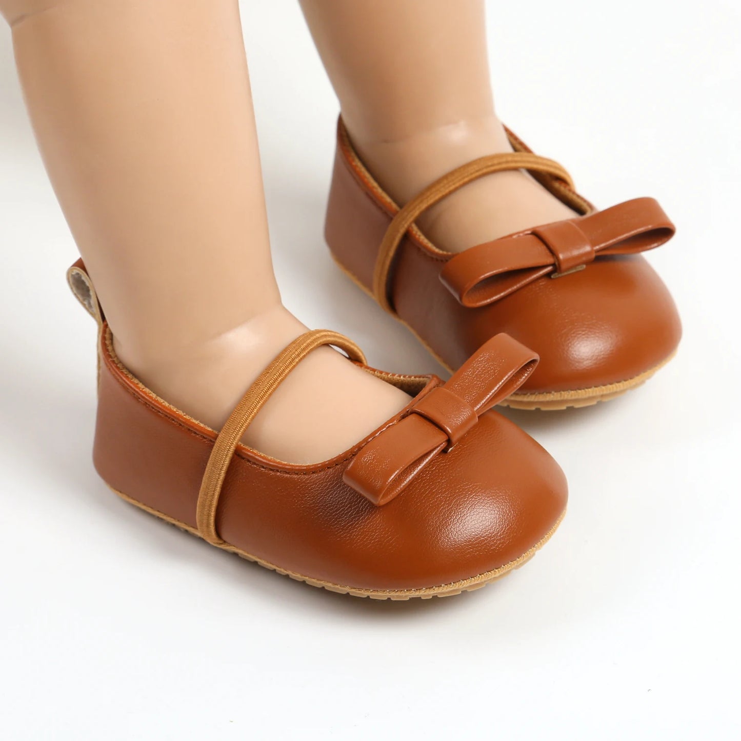 Baby Girls Leather Mary Jane Shoes – Anti-Slip Toddler First Walkers