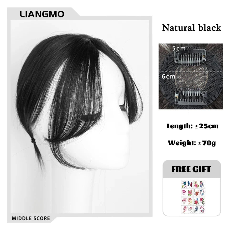Clip-In Hair Topper with Bangs – Invisible Seamless Crown Coverage