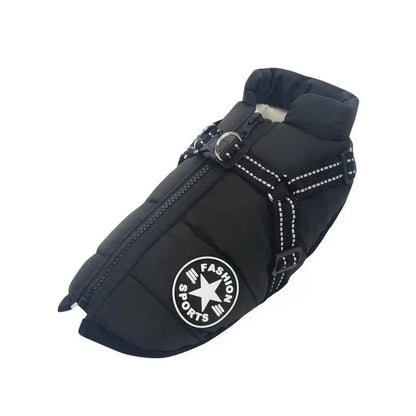Waterproof Winter Dog Jacket with Built-In Harness
