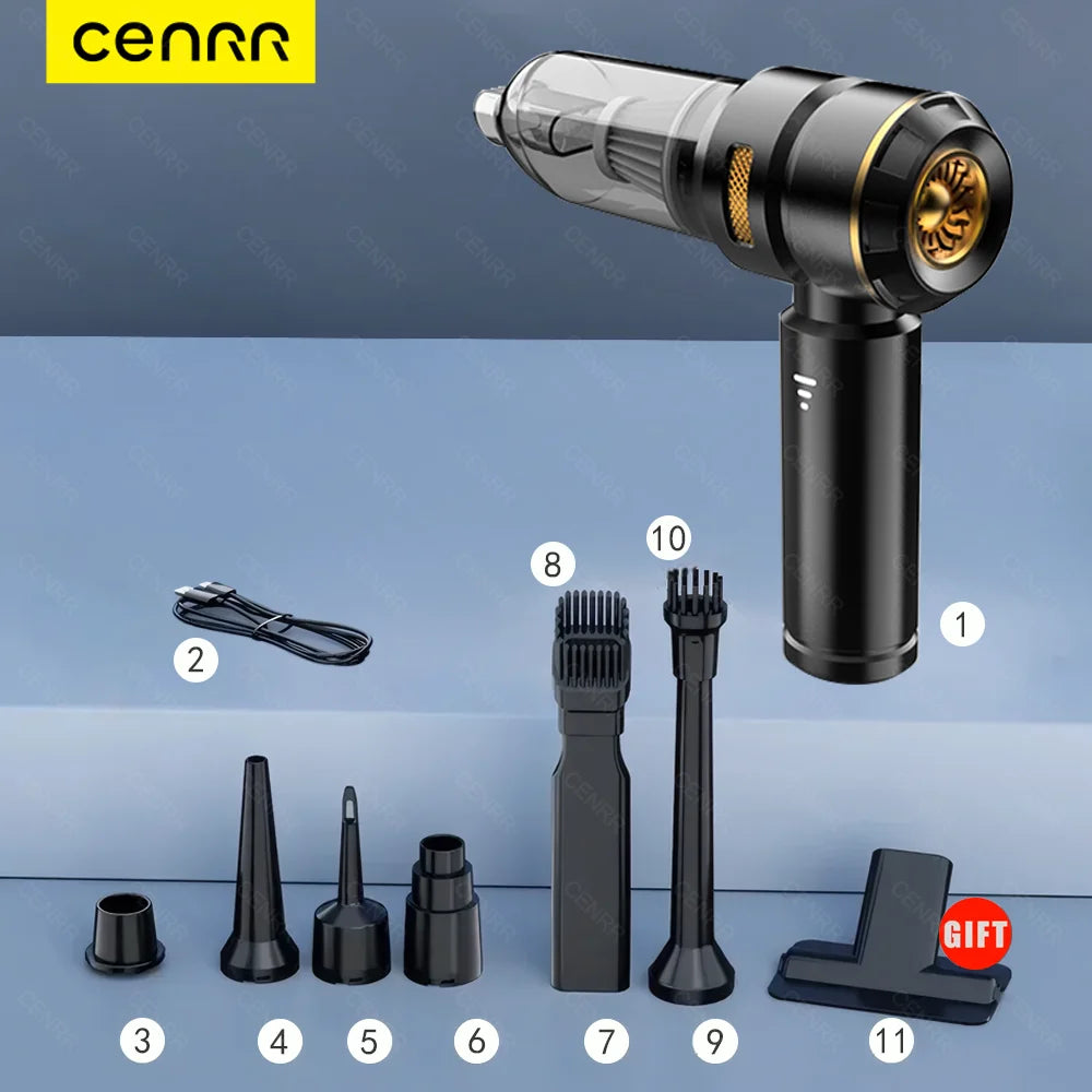 Cenrr 998000Pa Portable Car Vacuum Cleaner – Wireless Handheld with HEPA Filter & Accessories