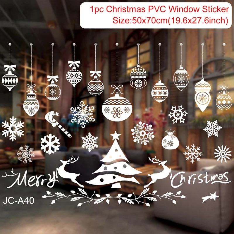 Christmas Wall & Window Sticker – PVC Holiday Decal for Home & Kids Room