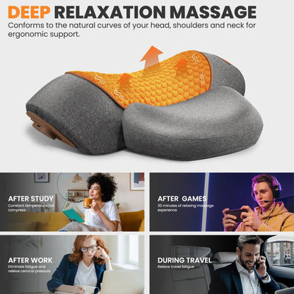 Electric Neck Massager Pillow with Heat & Vibration