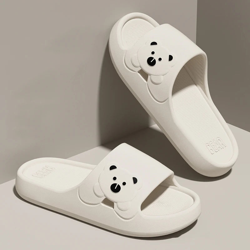 Cartoon Bear Indoor Slippers – Lightweight Soft EVA Slides for Women
