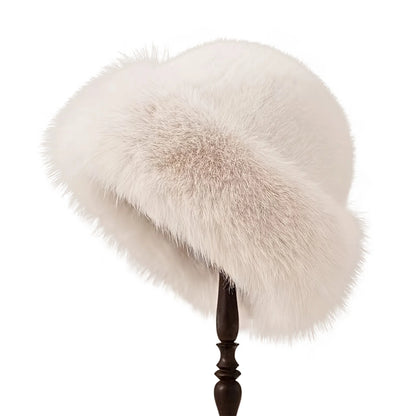 Faux Fur Winter Hat for Women – Warm Fluffy Beanie with Ear Protection