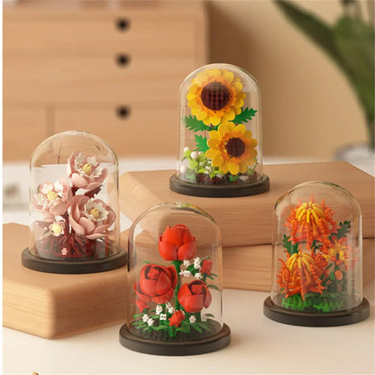 Flower Bouquet Micro Building Blocks – Bonsai Home Decor Puzzle
