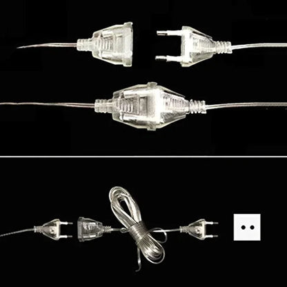 EU Plug Power Extension Cord for LED String Lights