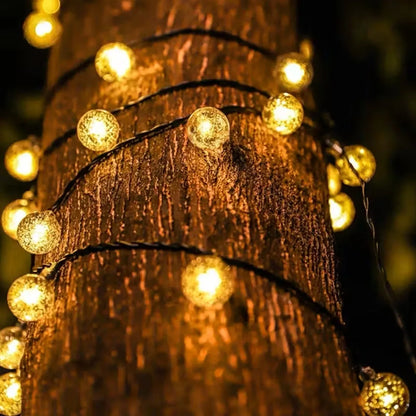 Solar String Lights Outdoor 39.37FT 100 LED Crystal Ball Globe Lights