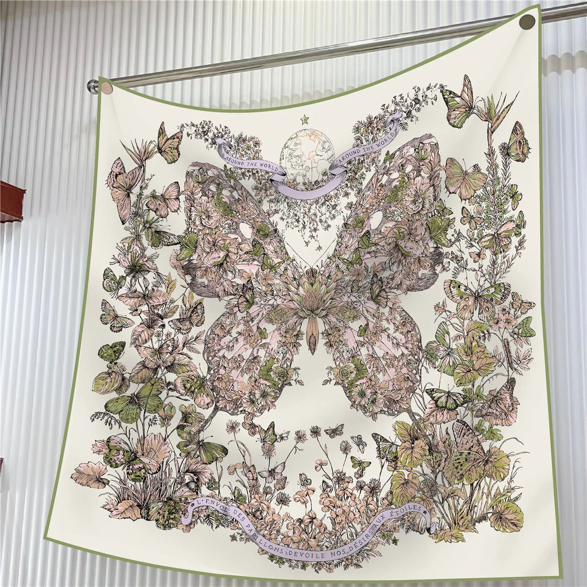Luxury Silk Square Scarf Women Floral Paisley Print 90cm