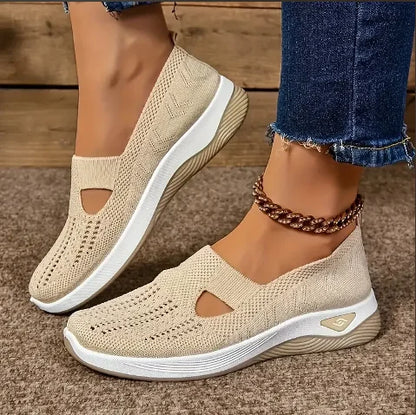 Women's Breathable Slip-On Sneakers – Lightweight Casual Walking Shoes