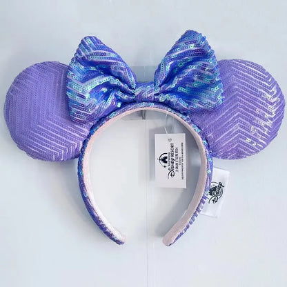 Minnie Mouse Sequin Ears Headband with Bow – Disney Park Style