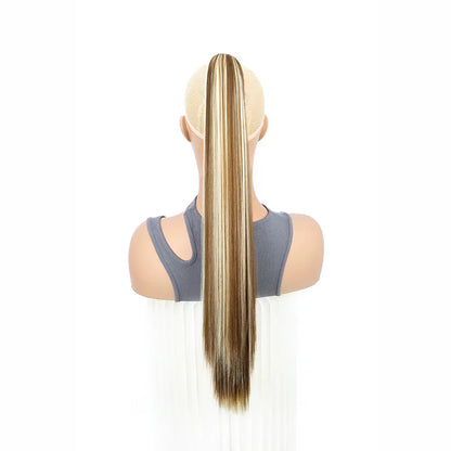 Claw Clip Ponytail Hair Extension – 24 Inch Long Straight Synthetic