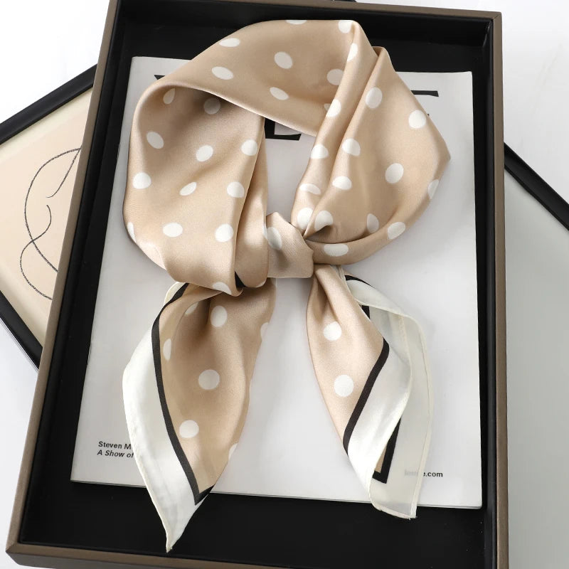 Silk Feel Square Scarf for Women – Satin Hair Wrap & Foulard Shawl