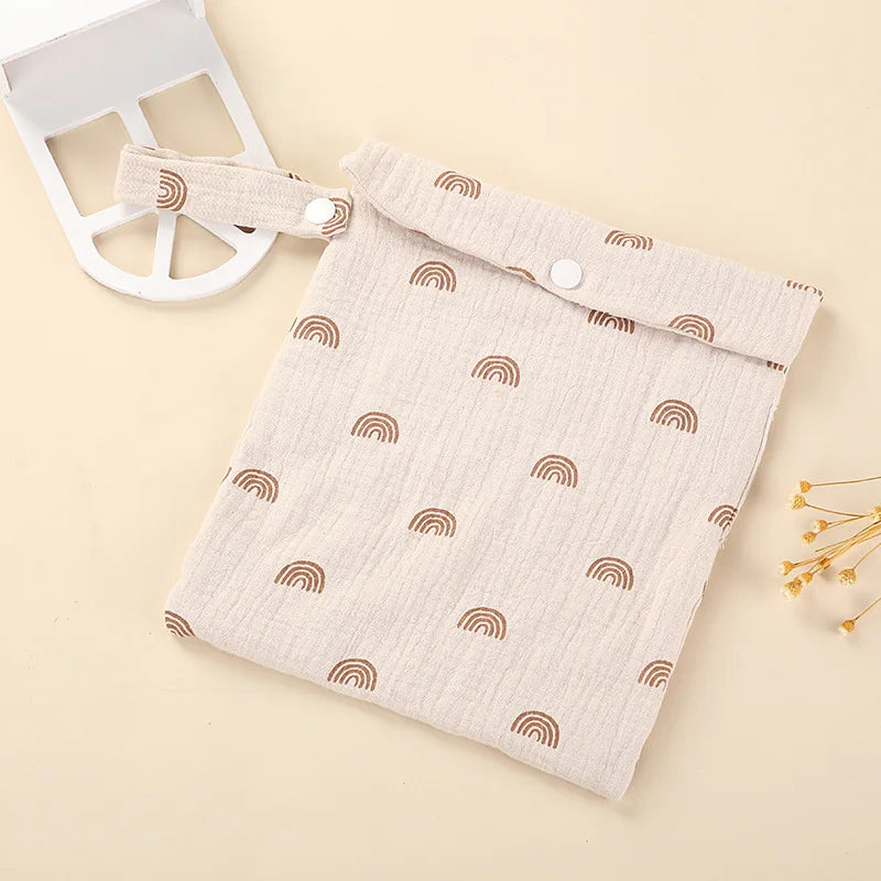 Organic Cotton Diaper Pouch – Double Layer Muslin Wet Bag