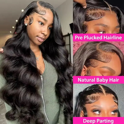 Body Wave HD Lace Front Wig Human Hair 220% 250% Density