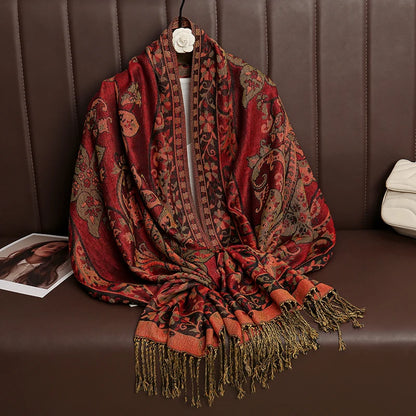 Paisley Print Cashmere Pashmina Shawl for Women – Warm Winter Wrap