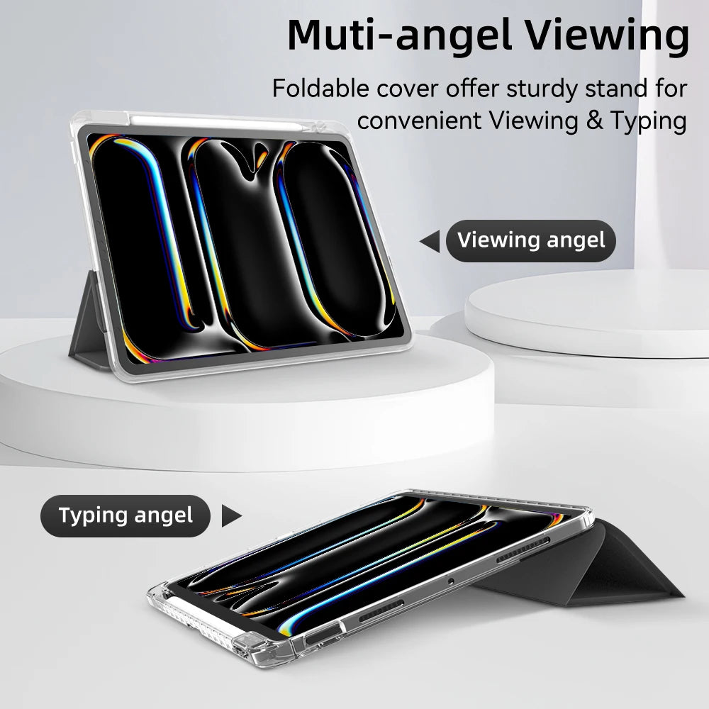 iPad Case with Pencil Holder – Fits iPad Pro 11/12.9/13, Air, Mini, 10th Gen & More