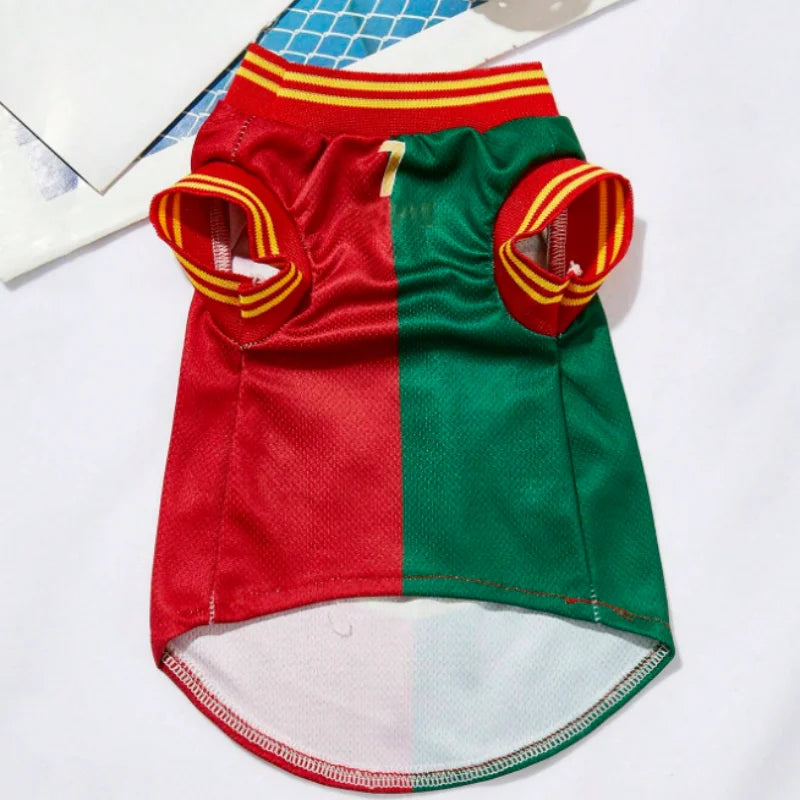 Dog Soccer Jersey – Portugal National Team Pet Shirt XS–XXL