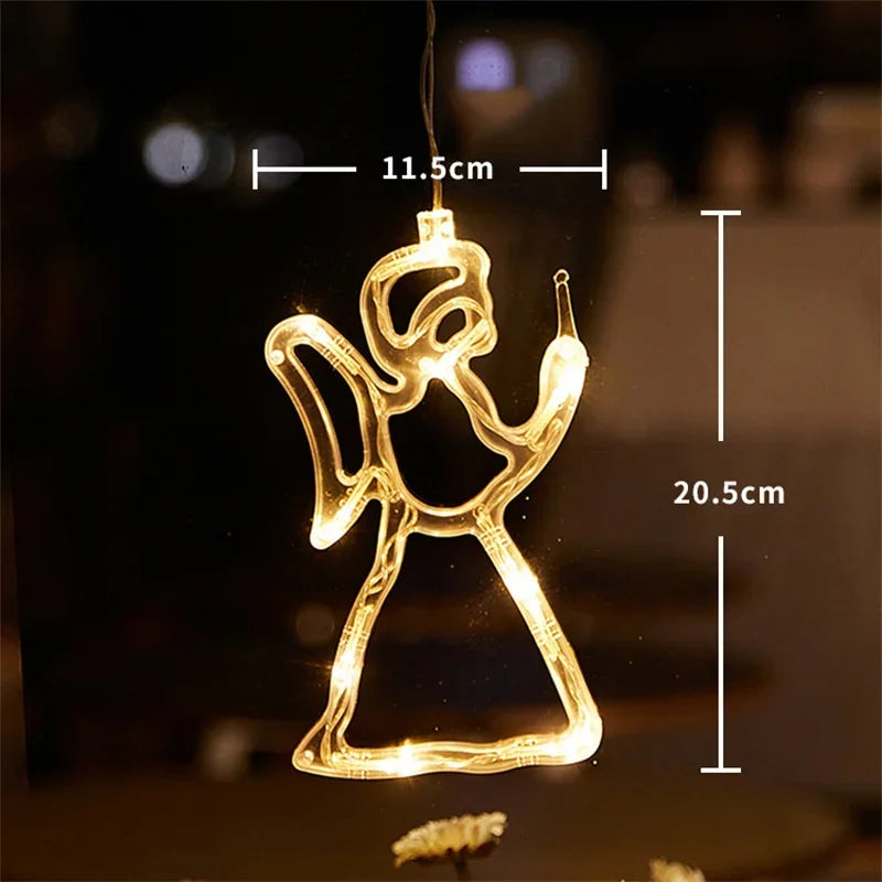 Christmas LED Window Hanging Light Ornaments Battery Operated