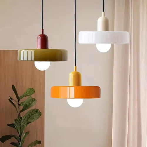 Nordic Glass Bauhaus Pendant Light – Retro Chandelier for Dining Room, Bedroom & Cafe