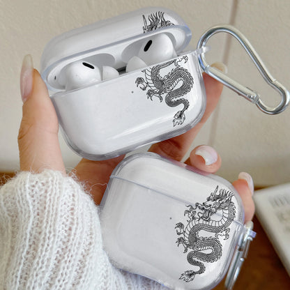 Dragon AirPods Case – Clear Protective Cover with Carabiner Clip