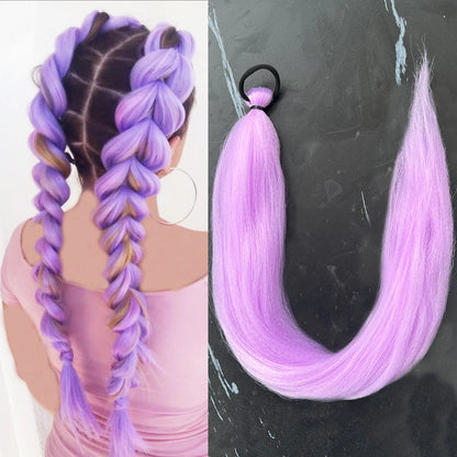 28-Inch Synthetic Straight Ponytail – DIY Braided Hair Extension