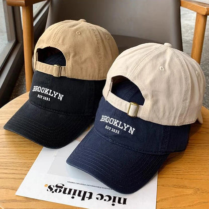 Korean Letter Embroidered Baseball Cap – Unisex Adjustable