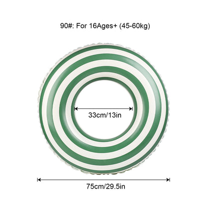 Inflatable Swim Ring Pool Float for Kids & Adults – Striped Inner Tube