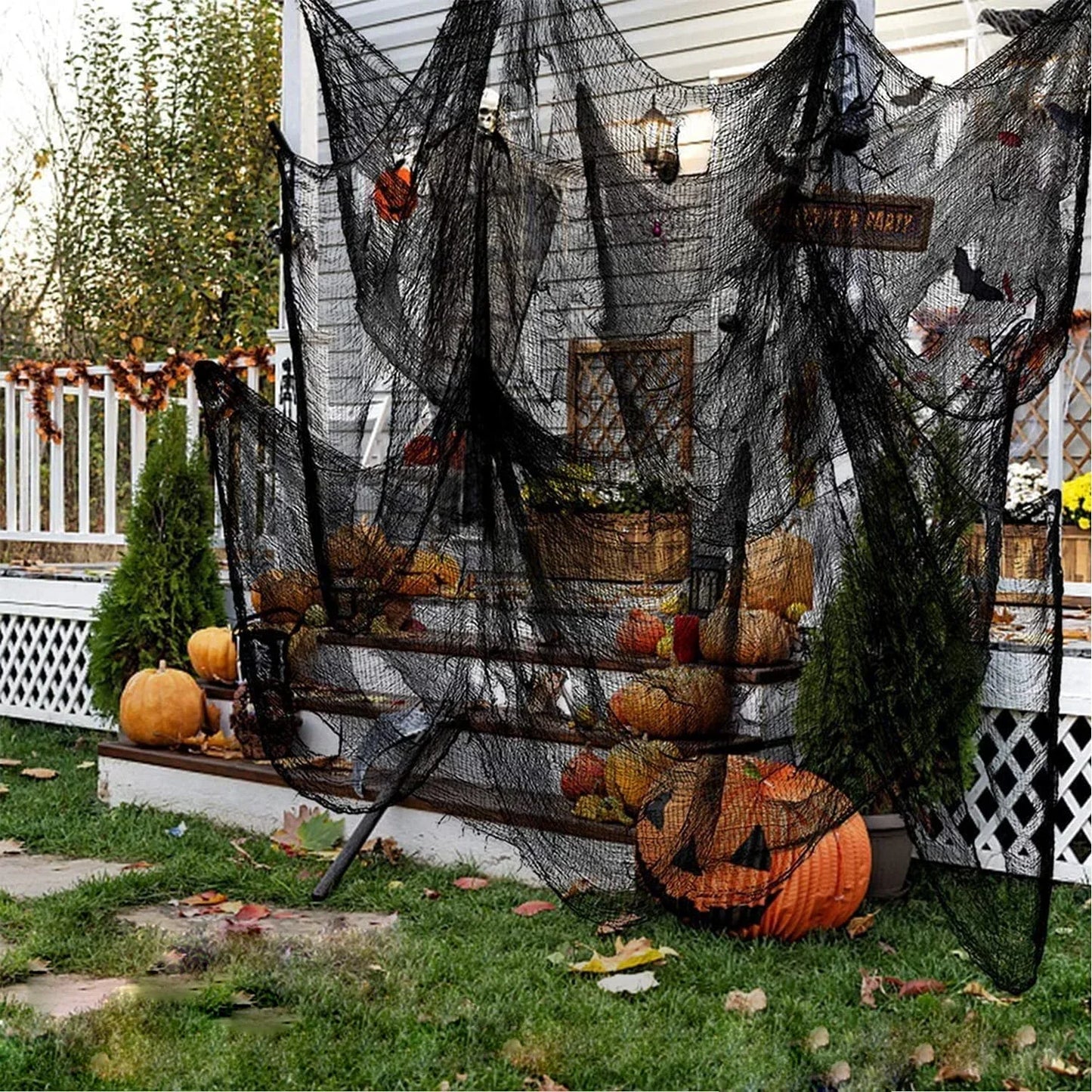 Halloween Creepy Gauze Cloth Door Curtain Decoration 72x30in