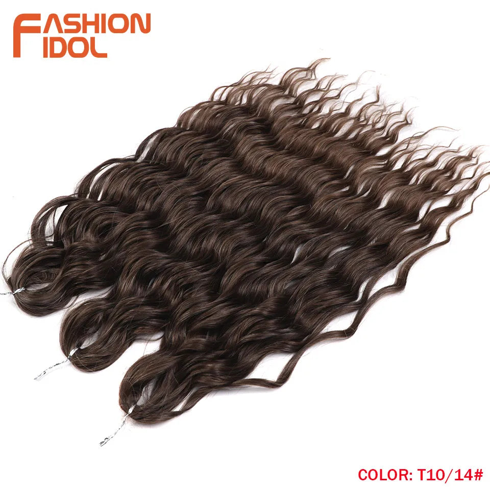 Deep Wave Braiding Hair Extensions 24 Inch – Synthetic Water Wave Crochet Hair