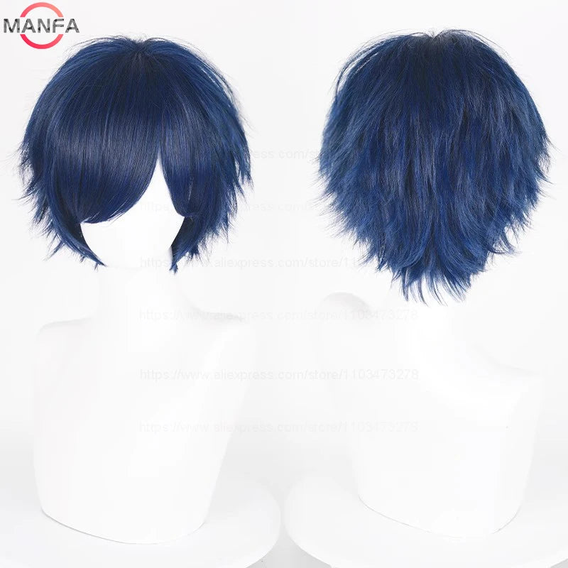 Short Straight Anime Cosplay Wig 30cm Multi-Color Unisex