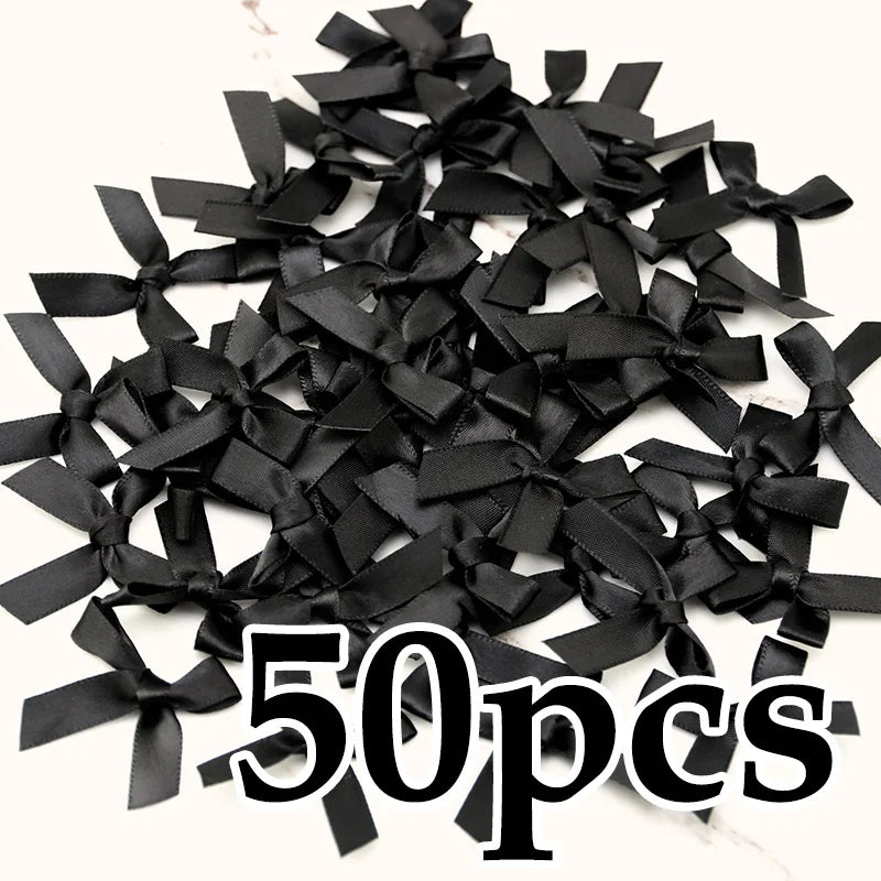 Satin Ribbon Bows 50pcs for DIY Crafts & Gift Wrapping