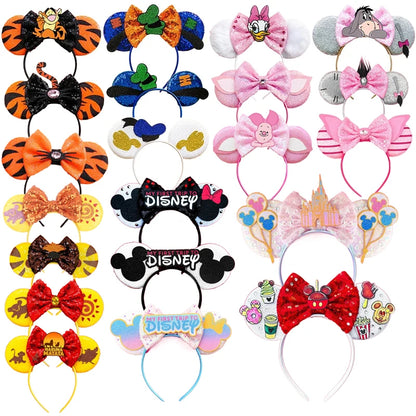 Mouse Ears Headband with Sequins & Bow – Kids & Adults