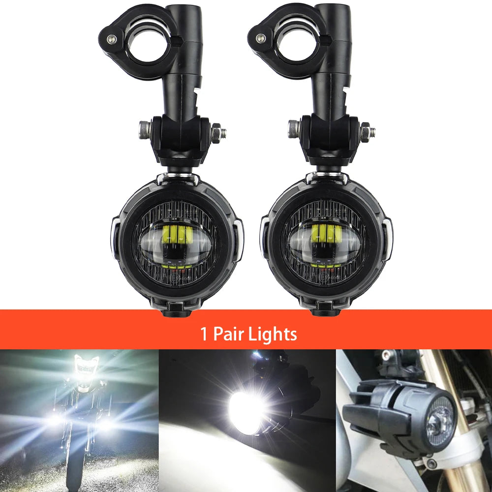 Motorcycle LED Auxiliary Driving Lights 40W 6000K – Universal Fog Spot Lamps