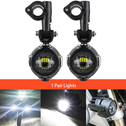 Motorcycle LED Auxiliary Driving Lights 40W 6000K – Universal Fog Spot Lamps