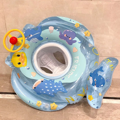 Baby Swim Ring Inflatable Seat Float with Ocean Friends Print