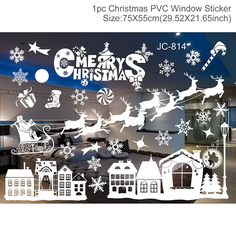 Christmas PVC Window Stickers – Festive Wall Decals for Home Decor