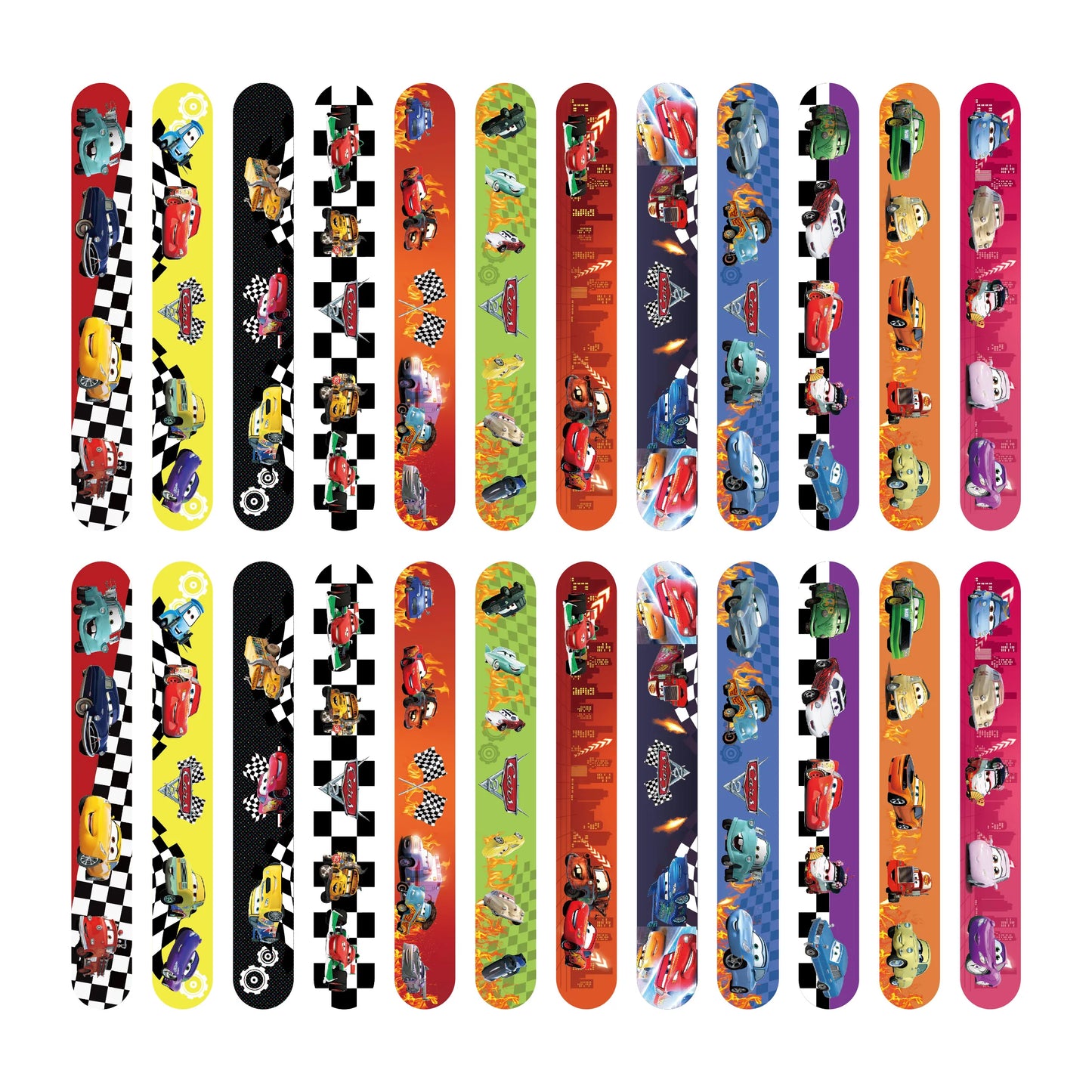 Disney Pixar Cars Slap Bracelets for Kids – 12-Pack Party Favors